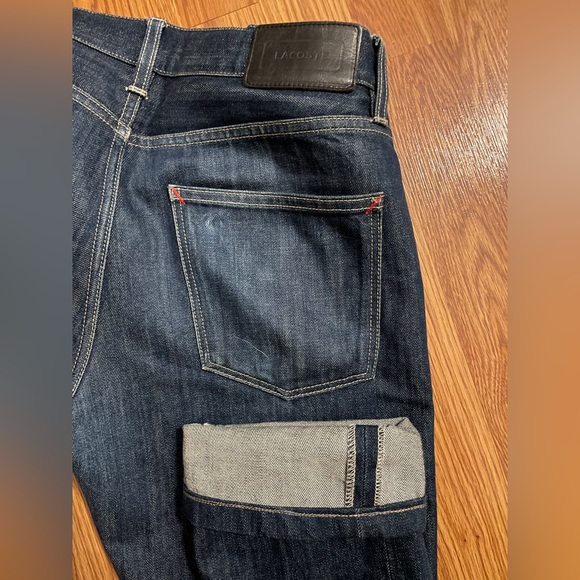 Lacoste raw denim blue jeans 32x30 skinny fit - Picture 6 of 9